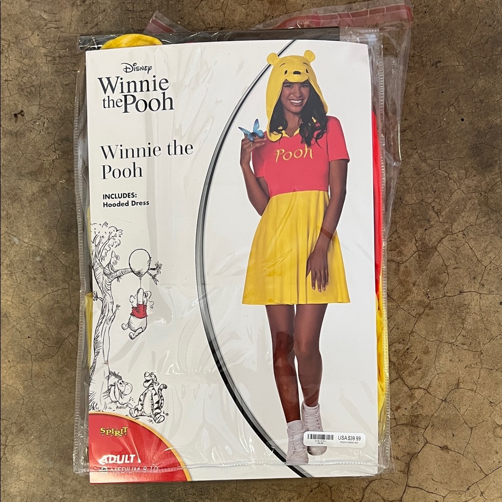 Disney Winnie the Pooh Red and Yellow Hooded Dress
